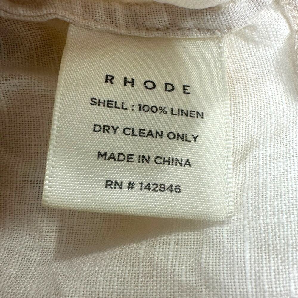Rhode Ganima Top Munthe Linen Short Sleeve Novelty Shirt Size Large - Picture 7 of 7